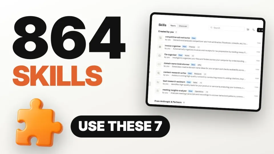 This Free Repo Gives You 864 Claude Skills. Here Are the 7 to Actually Use